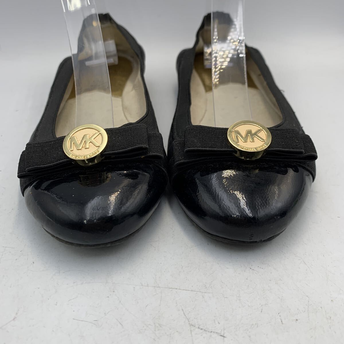 V296Y MICHAEL KORS マイケルコース バレエ フラット シューズ サイズ不明 22.5cm 〜 23cm ブラック レザー_画像7