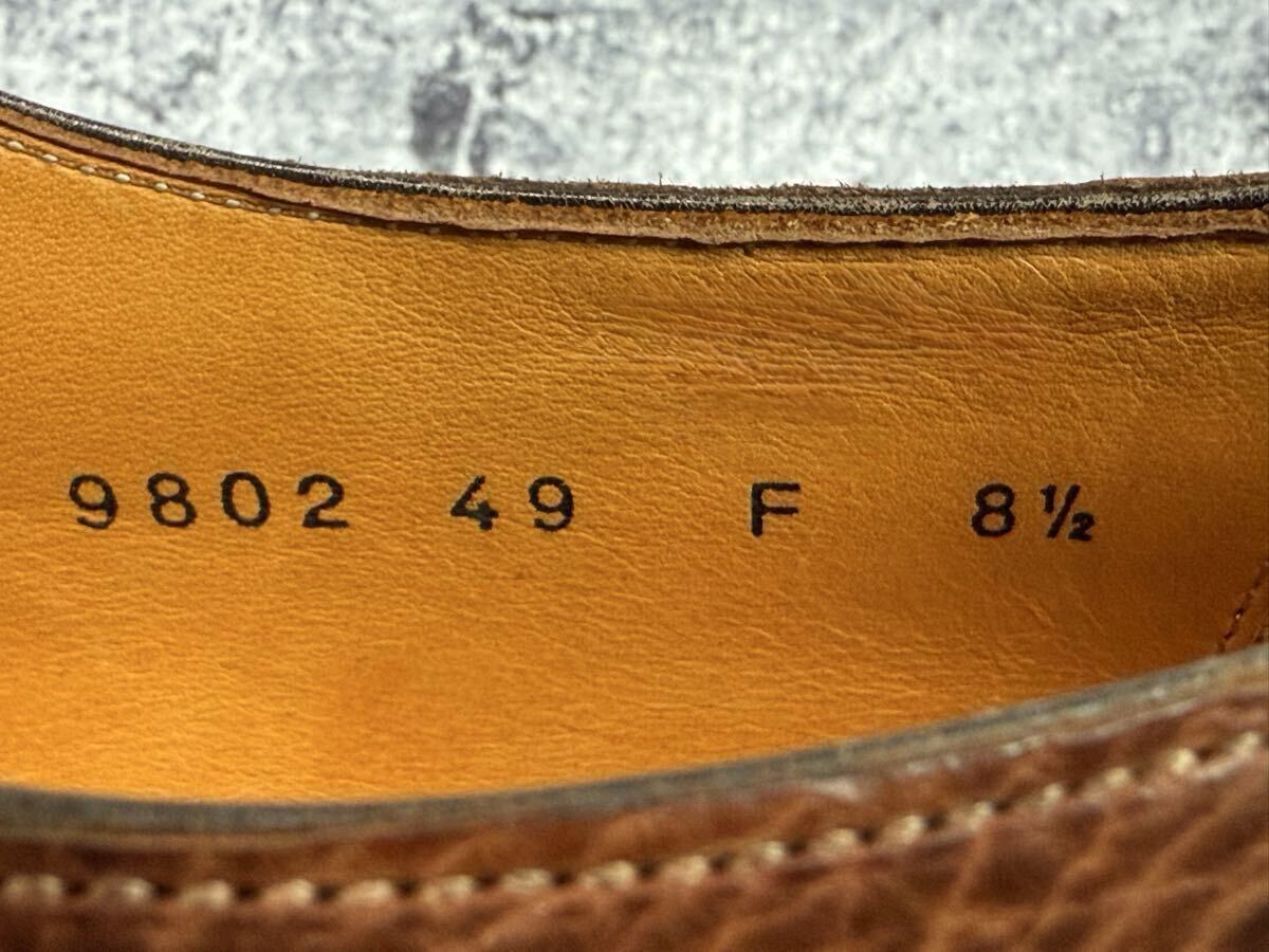 サントーニ ストレートチップ レザーシューズ サイズ8.5 (27.0cm相当) ファットアマーノライン Santoni_画像10