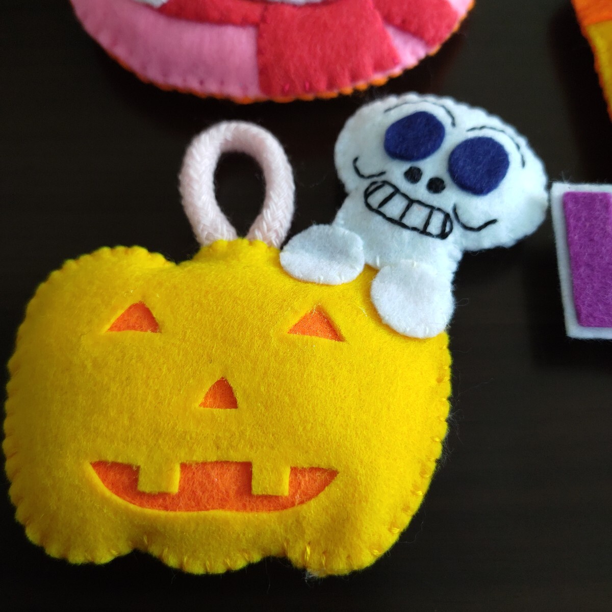 現品限り 再販なし ガーランド ハロウィン フェルト 紐なし ハンドメイド_画像2