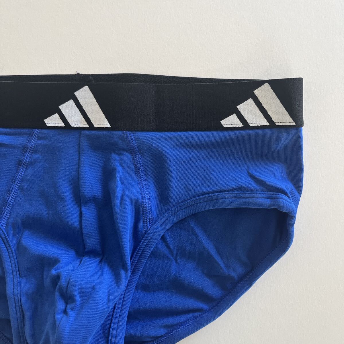 adidas アディダス　メンズビキニ　M(S) ブルー　ビキニブリーフ　コットンストレッチ　メンズインナー　男性ブリーフ　メンズ下着　下着_画像2