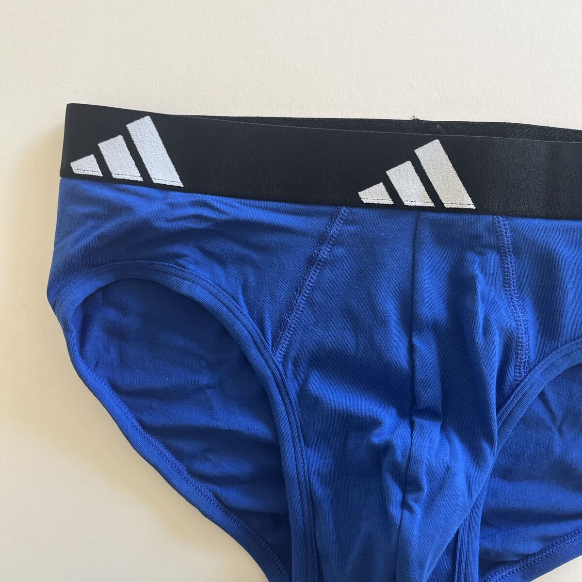 adidas アディダス　メンズビキニ　M(S) ブルー　ビキニブリーフ　コットンストレッチ　メンズインナー　男性ブリーフ　メンズ下着　下着_画像3
