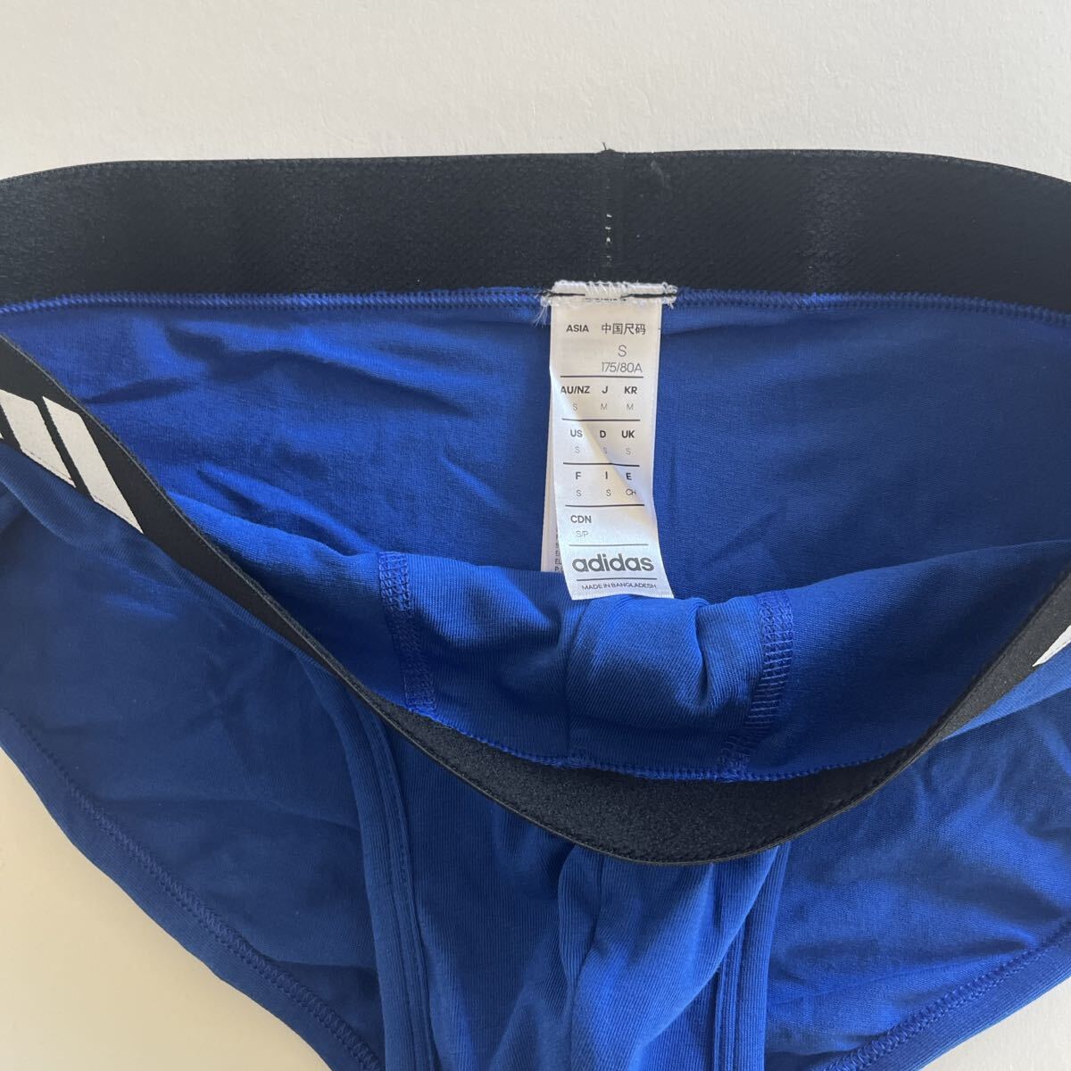 adidas アディダス　メンズビキニ　M(S) ブルー　ビキニブリーフ　コットンストレッチ　メンズインナー　男性ブリーフ　メンズ下着　下着_画像4