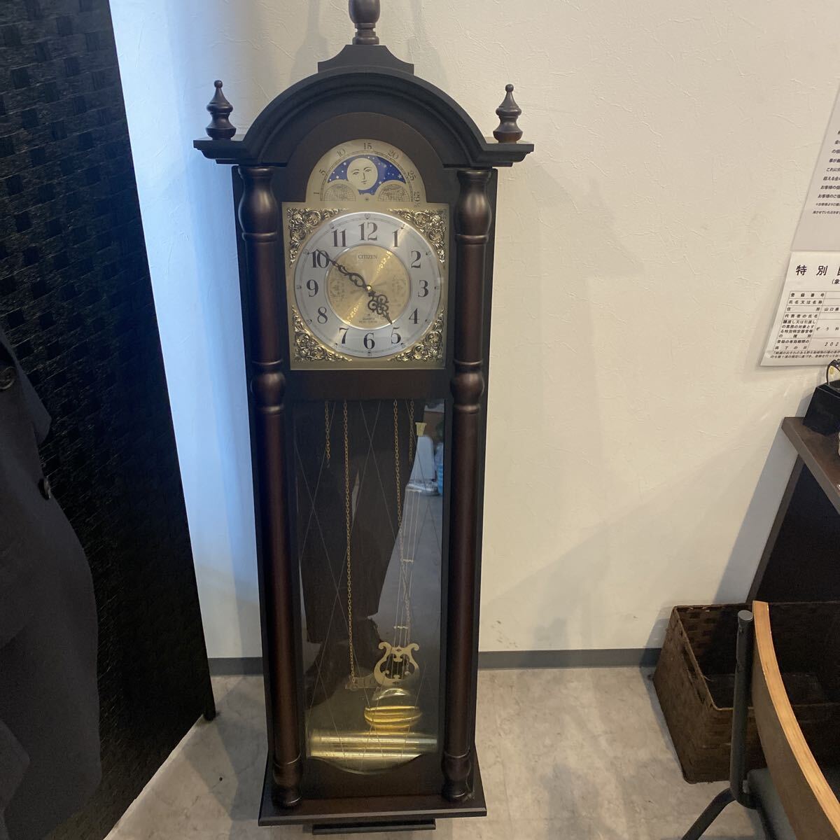CITIZEN レトロ アンティーク 巨大柱時計 昭和レトロ 動作確認済み 4MJ653NC クォーツ