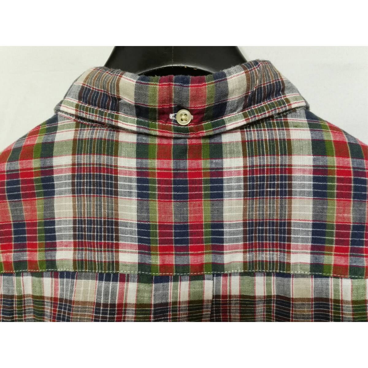 Brooks Brothers Brooks Brothers кнопка down хлопок linen рубашка с коротким рукавом L проверка { прекрасный товар }