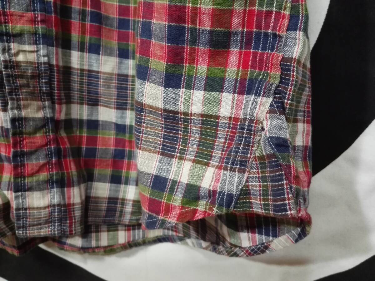 Brooks Brothers Brooks Brothers кнопка down хлопок linen рубашка с коротким рукавом L проверка { прекрасный товар }