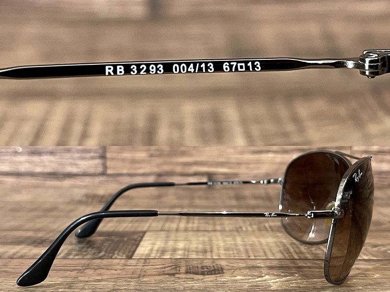 送料無料 G② イタリア製 Ray-Ban RayBan レイバン RB3293 004/13 67□13 ブラウン グラデーション レンズ ティアドロップ サングラス_画像5