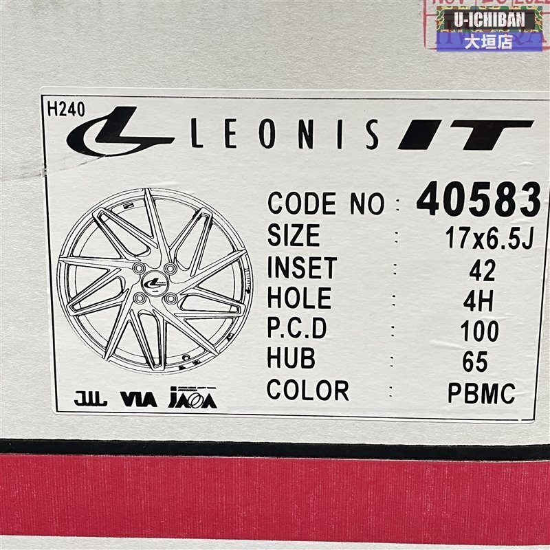 【アウトレット】未使用 レオニスIT 17インチ 6.5J +42 4H 100 4本セット P10アクア ヤリス MAZDA2 002_画像9