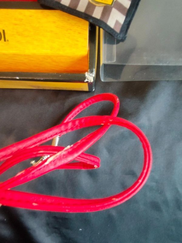 Fendi フェンディ ポーチセット ミニハンドバッグ＆スカーフ レッドロゴ ズッカ柄 ボックス付き_画像7