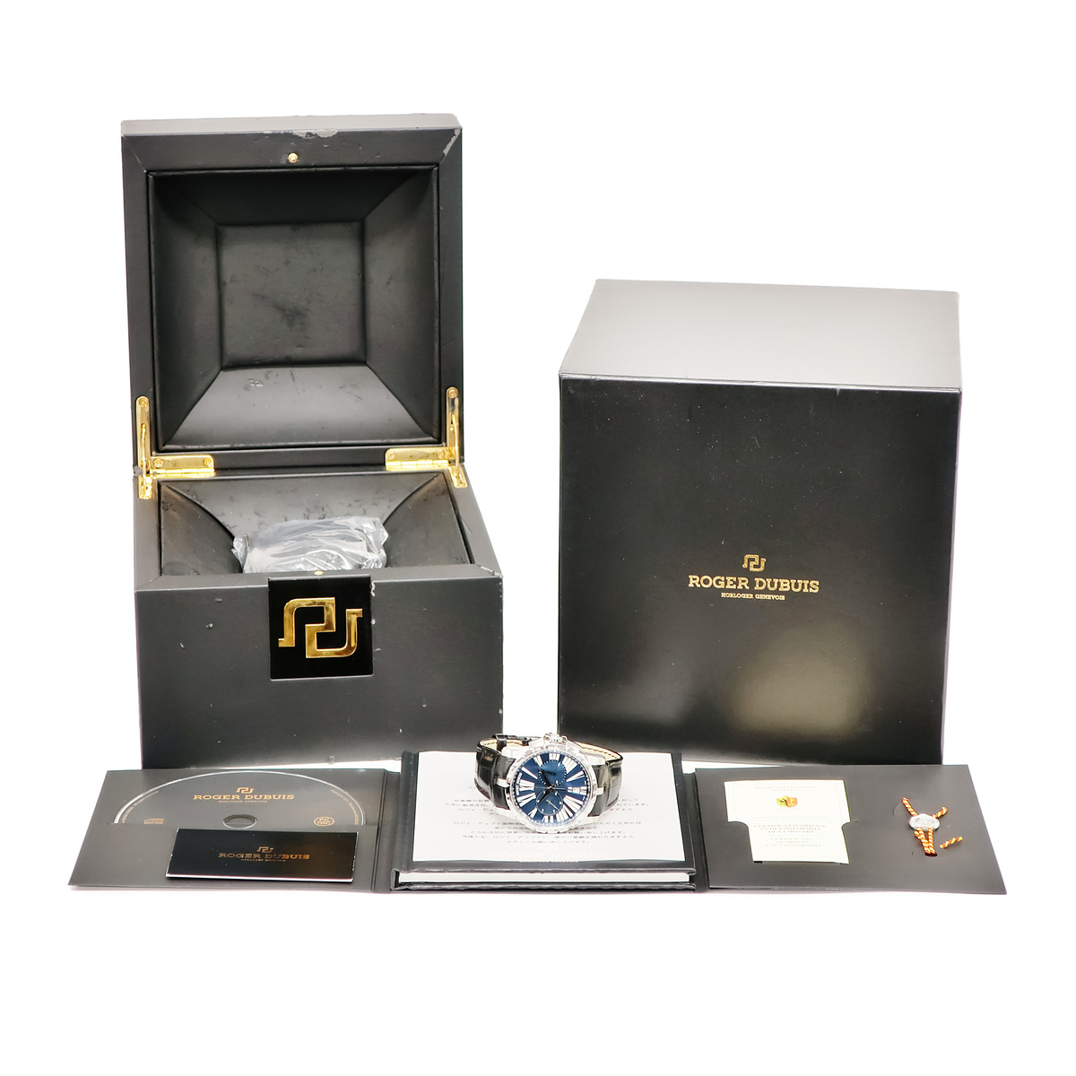 【3年保証】 ロジェデュブイ エクスカリバー 42 クロノグラフ DBEX0389 ローマン スモールセコンド ネイビー 自動巻き メンズ 腕時計_画像5