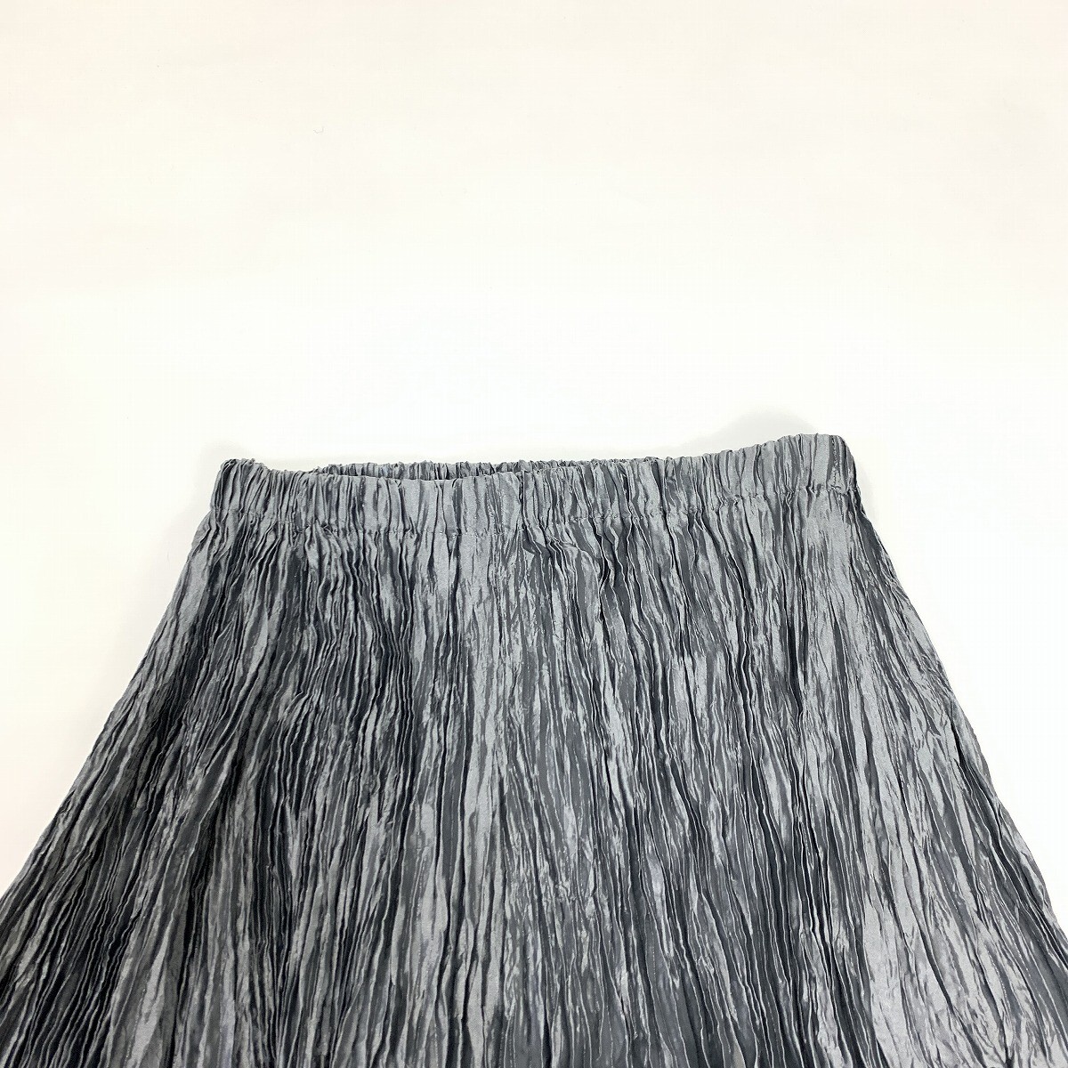SPECHIO スペッチオ ロングスカート プリーツ フレア ウエストゴム グレー 40 YC1017