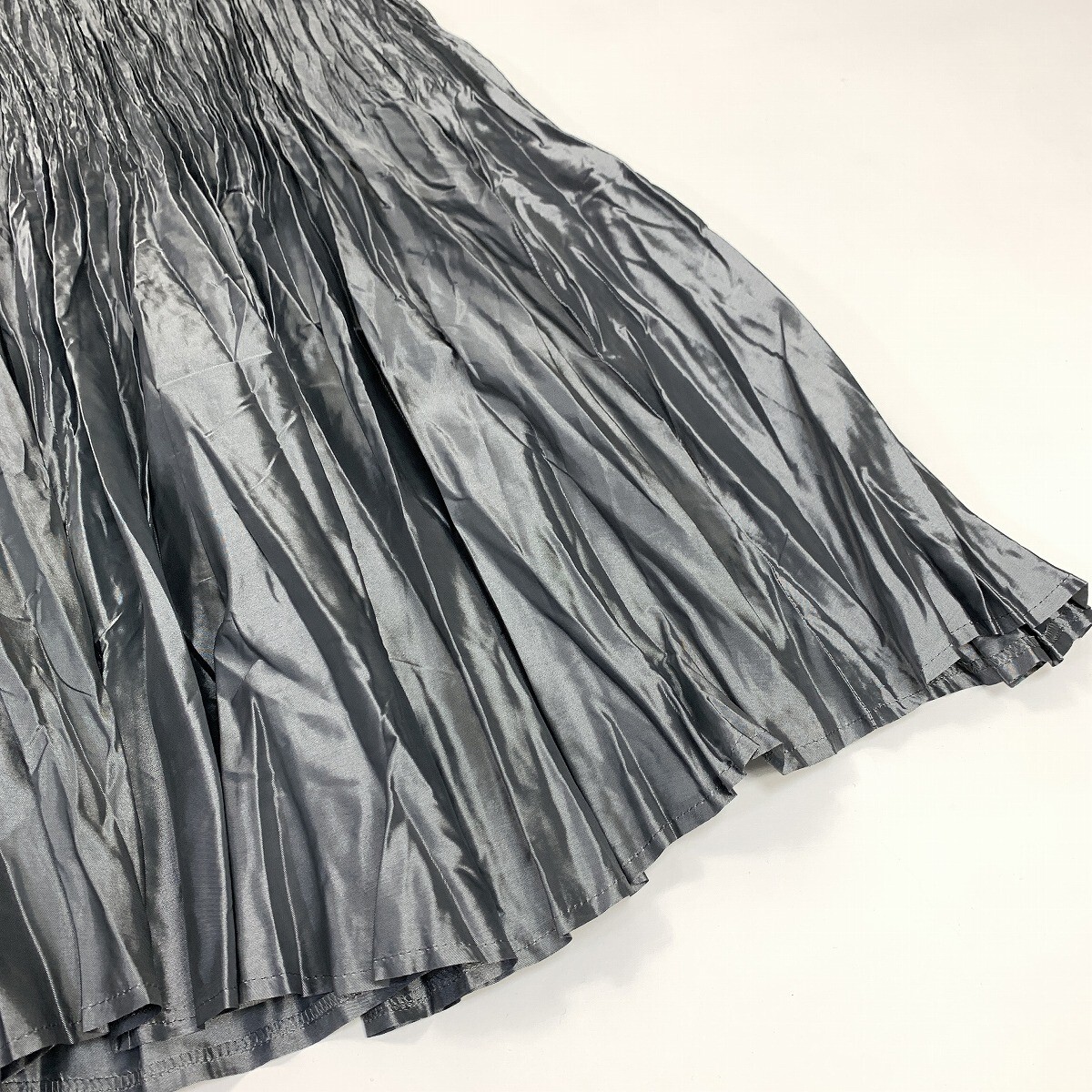 SPECHIO スペッチオ ロングスカート プリーツ フレア ウエストゴム グレー 40 YC1017