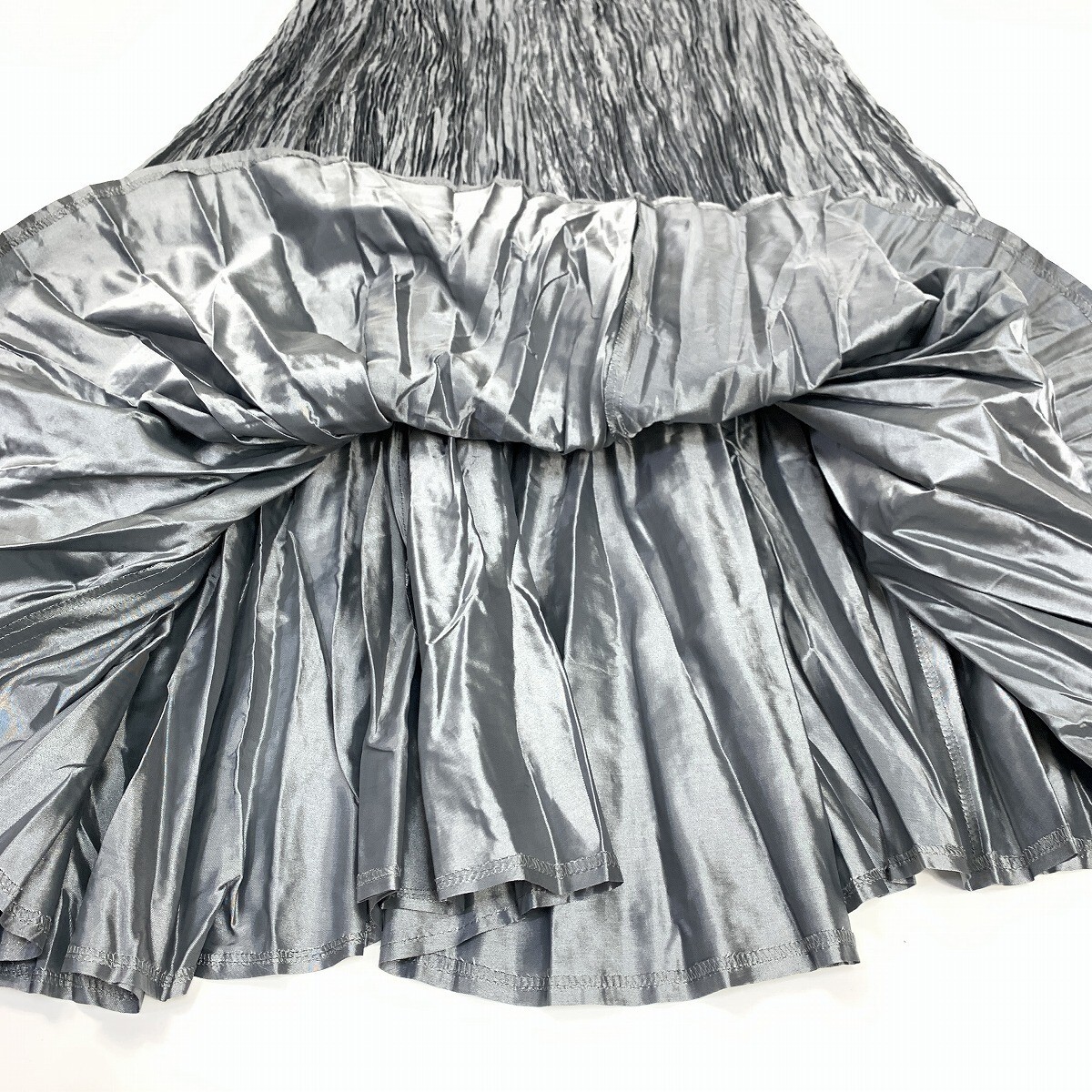 SPECHIO スペッチオ ロングスカート プリーツ フレア ウエストゴム グレー 40 YC1017