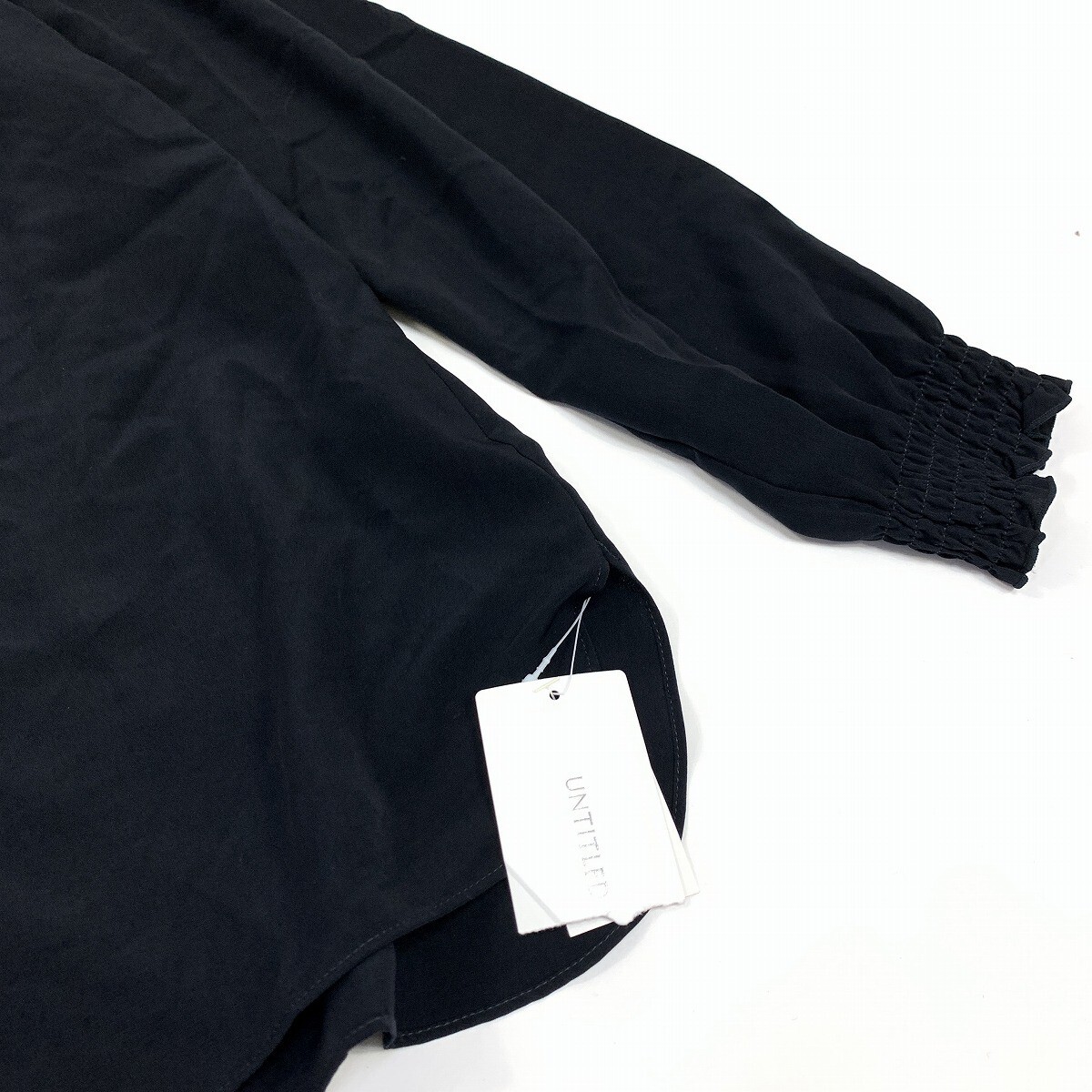 с биркой UNTITLED Untitled длинный рукав блуза tops оборка полиэстер темно-синий темно-синий 2 YC1039