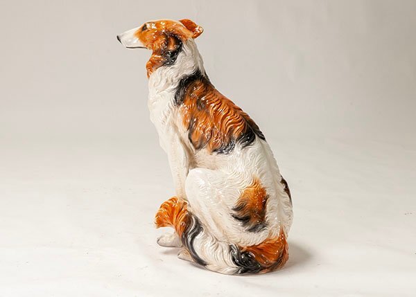 陶器犬置物　ボルゾイ イタリア E-301_画像4