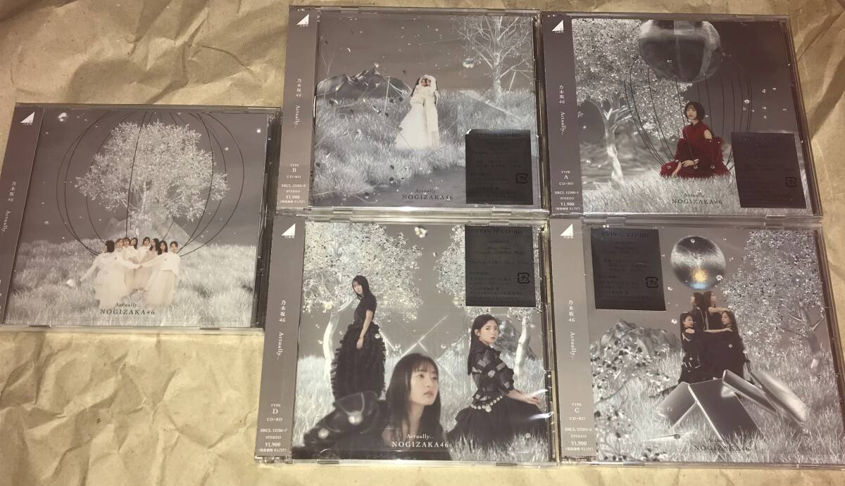 未再生 乃木坂46 CD&Blu-ray 29th single Actually... ABCD通常盤 5枚セット_画像1