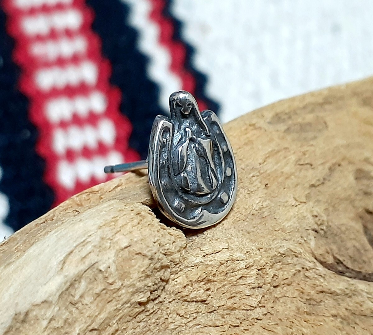 グアダルーペ&ホースシューシンボリックなSilverピアス シルバー 925刻印_画像3