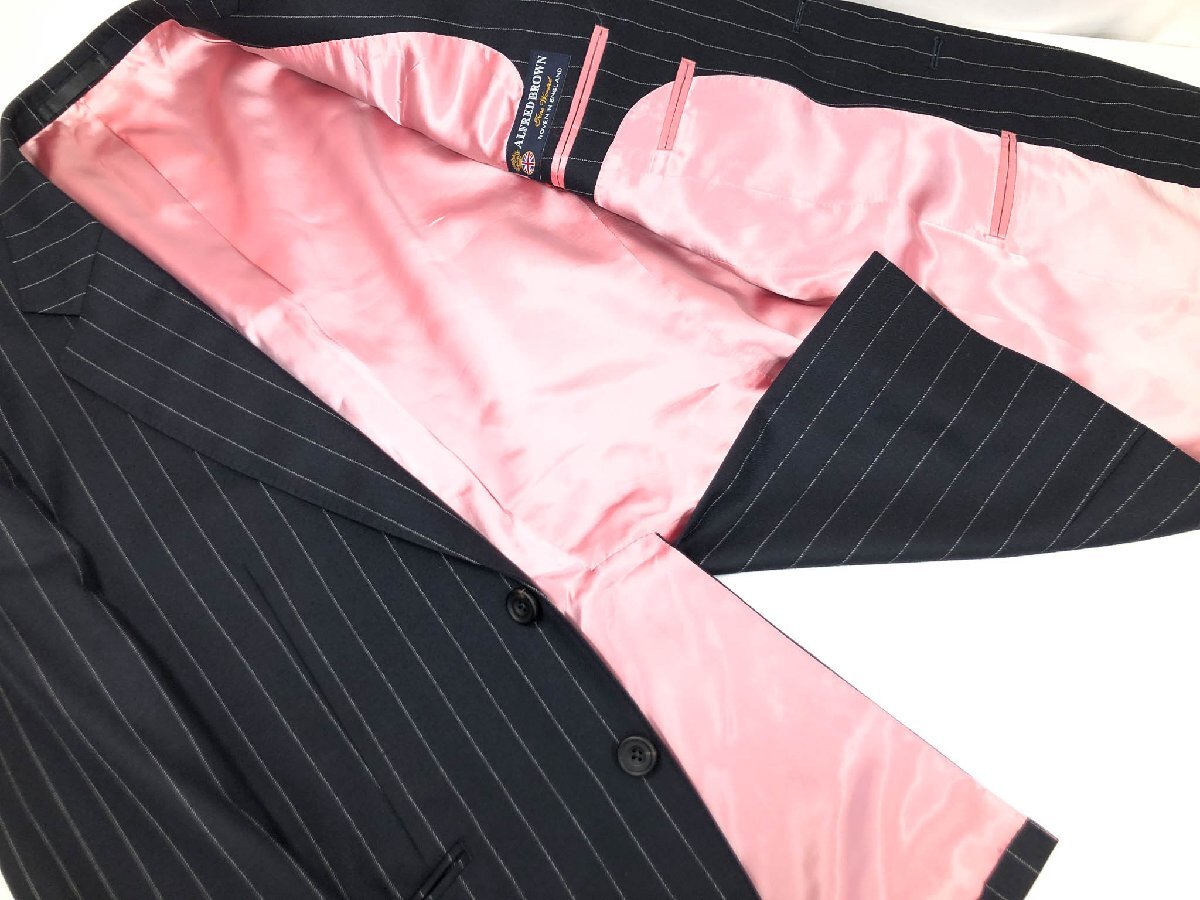 美品【ポールスミス Paul Smith】MK.293801 MD.9774L BRITISH COLLECTION 2B ストライプ 3ピーススーツ (メンズ) M2 ネイビー系◇35RMS2596