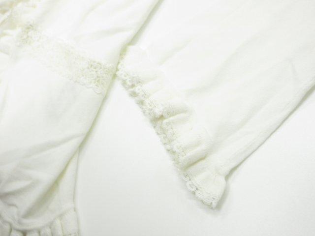 美品【エポカ EPOCA】KVB51-540-01 レースデザイン ハイゲージニットカーディガン ボレロ (レディース) size40 ホワイト系 ◇17LN6025◇_画像5