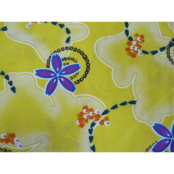 048 新品 子供浴衣 からし色 花柄 １１０ｃｍ