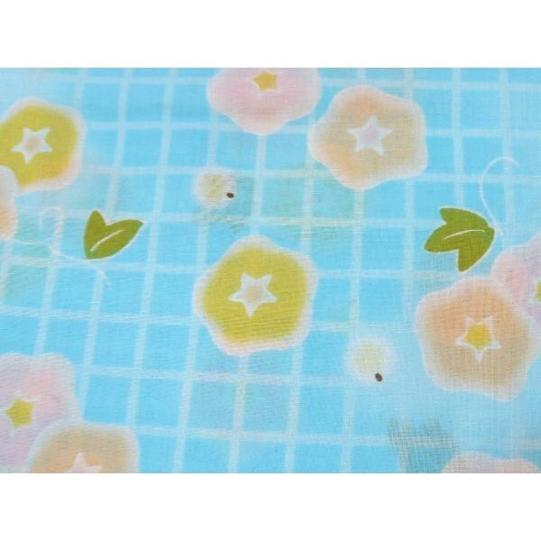 女の子 女児 子供浴衣 水色に朝顔 フラワー 120ｃｍ 新品 117