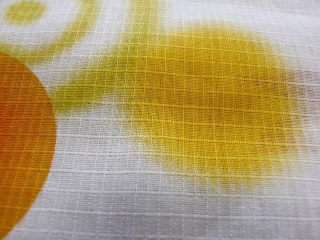 女の子 浴衣 子供浴衣 ゆかた 白地 金魚(yú) 黃水玉 110cm 061