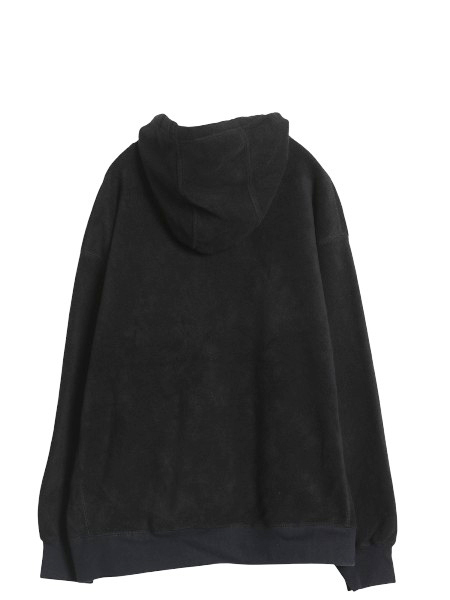 00s オールド ギャップ フリース フード パーカー メンズ XL プルオーバー ジャケット フェルト ロゴ パッチ ポケット付き 大きいサイズ 黒_画像7