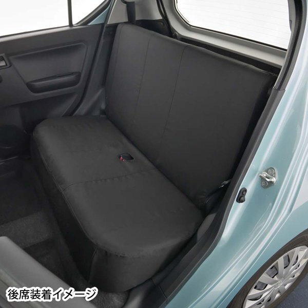 シートカバー ダイハツ 軽自動車 ミライース 専用 LA350S LA360S H29.5- 車 1台分 セット 撥水加工 ファブリック 布製 ブラック 黒 M4-60_画像2