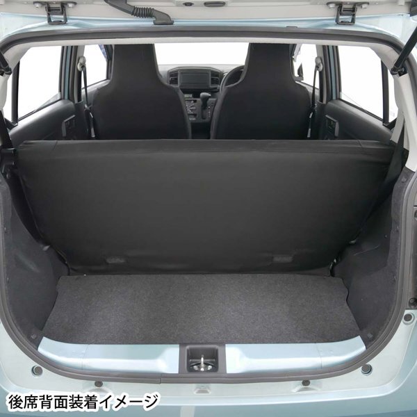 シートカバー ダイハツ 軽自動車 ミライース 専用 LA350S LA360S H29.5- 車 1台分 セット 撥水加工 ファブリック 布製 ブラック 黒 M4-60_画像4