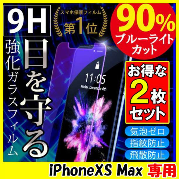 iPhoneXS Max 保護フィルム ガラスフィルム 画面保護 2枚 F_画像1