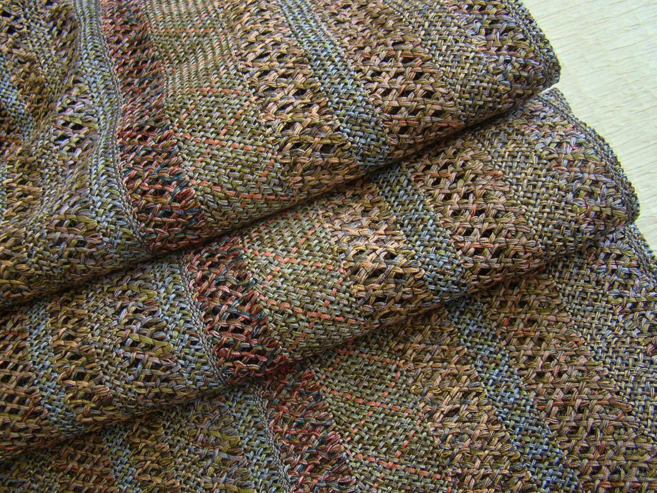 時代屋 美品 裄69cm お洒落 つづら織 ロング寸 道中着 正絹 未使用 162cm～168cm Cｓ1282_画像6