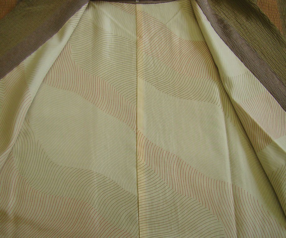 時代屋 裄71.2cm ロング寸 お洒落 道中着 正絹 仕立上り 162cm~168cm C621_画像5