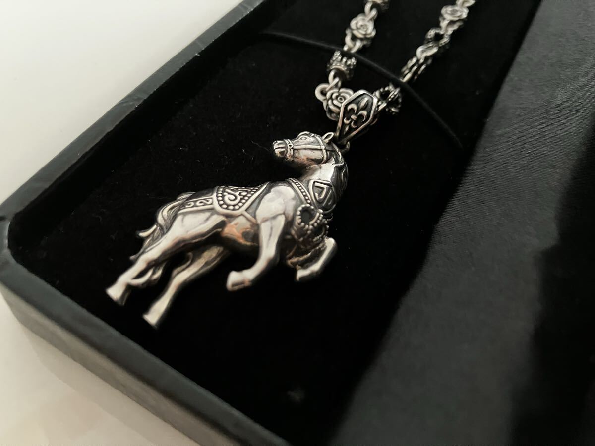 ジャスティンデイビス◾️馬モチーフネックレス◾️チェーン クラウン×ローズ シルバー ジャスティンデイビス/馬モチーフネックレス/チェーン クラウン