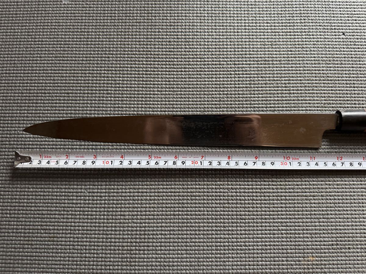 ９　倉庫片付け品　新品在庫品　柳刃包丁　和包丁　刺身包丁　千住正義　片刃　約３５ｃｍ　キッチン　料理　未使用　保管品