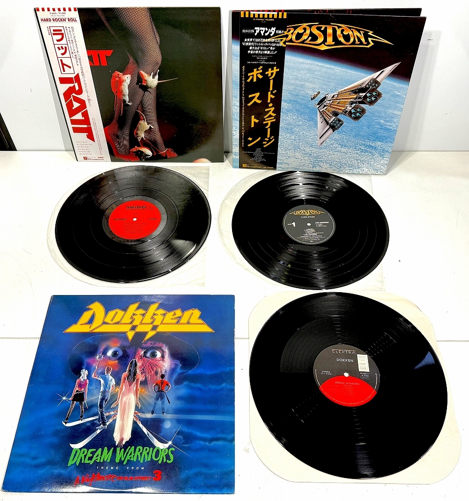 洋楽中古ロックレコード11枚(ディープパープル、ドッケン、キングクリムゾン、ピンクフロイド、メガデス、ブラックサバス他)、ジャンク扱い
