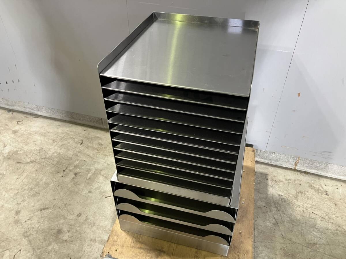 120555 中古品 包装紙ケース W:350 D:400 H:620 業務用 ラッピング用品 ギフト 収納 店舗用品 店舗用 ラッピング ステンレス 120555_画像1