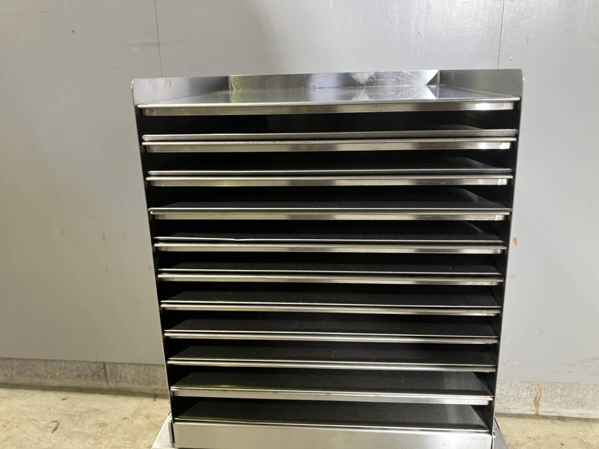 120555 中古品 包装紙ケース W:350 D:400 H:620 業務用 ラッピング用品 ギフト 収納 店舗用品 店舗用 ラッピング ステンレス 120555_画像2