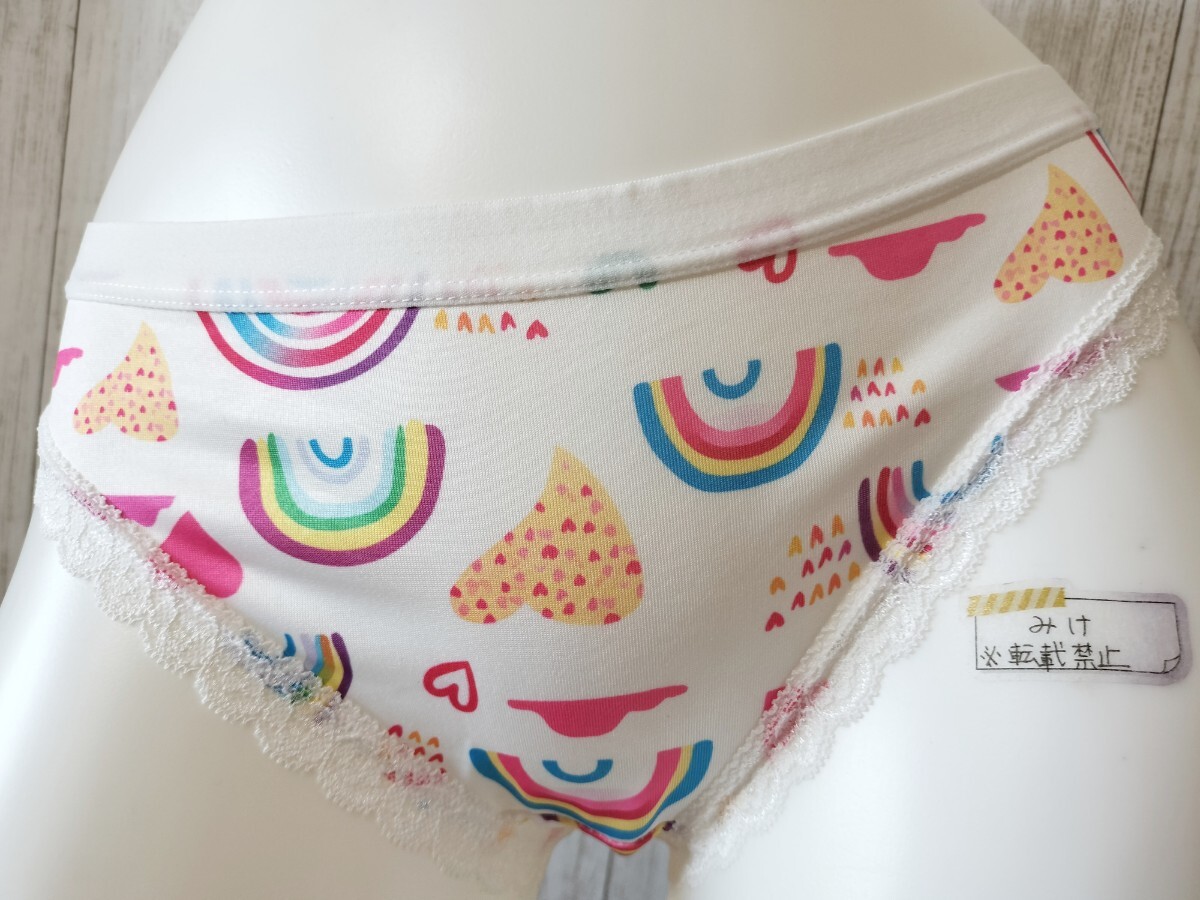 * новый товар * LL T-back шорты белый радуга Heart гонки большой размер sexy Ran Jerry 