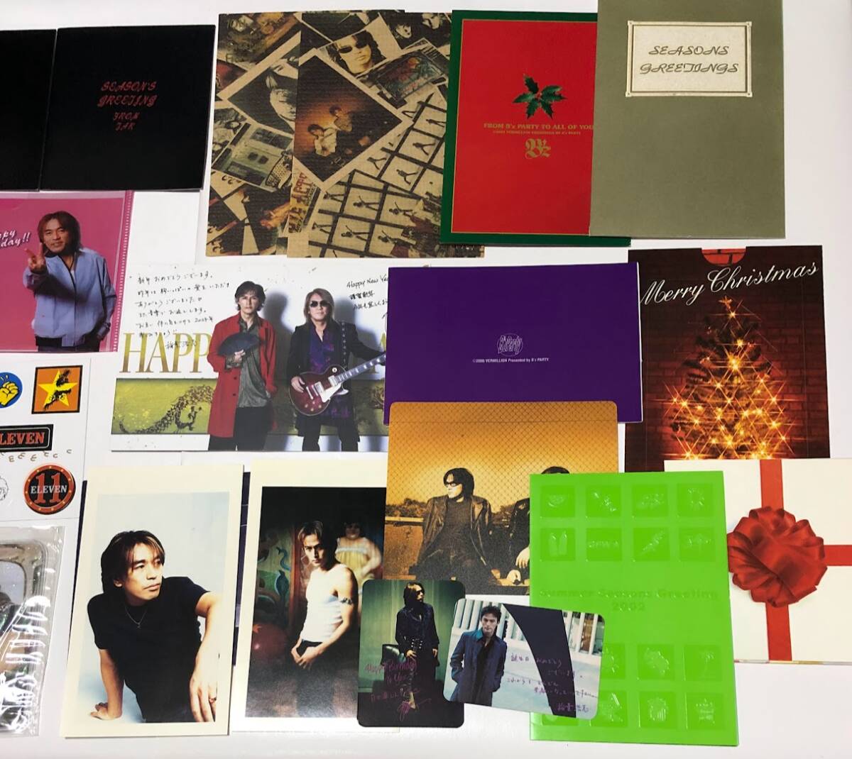 B'z ファンクラブ限定 グリーティングカード ポストカード ステッカー 等セット 稲葉浩志 松本孝弘