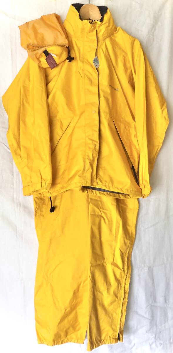 モンベル　レインダンサー 上下セット M(～L)サンフラワー黄 / mont-bell GORE-TEXレインウェア ジャケット・パンツ 大きめM レディース_画像1