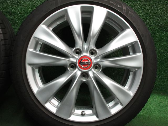 中古 ホイールタイヤ 4本 225/45R18 2020年製 2分山 日産 Y51 フーガ 純正 ラジアル タイヤ ピレリ ドラゴンスポーツ_画像2