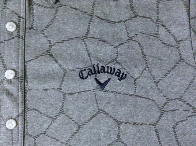 ★美品★キャロウェイ ゴルフ ボタンダウン 長袖ポロシャツ グレー ワンポイント 刺繍ロゴ 3L Callaway GOLF 241-6256503_画像5