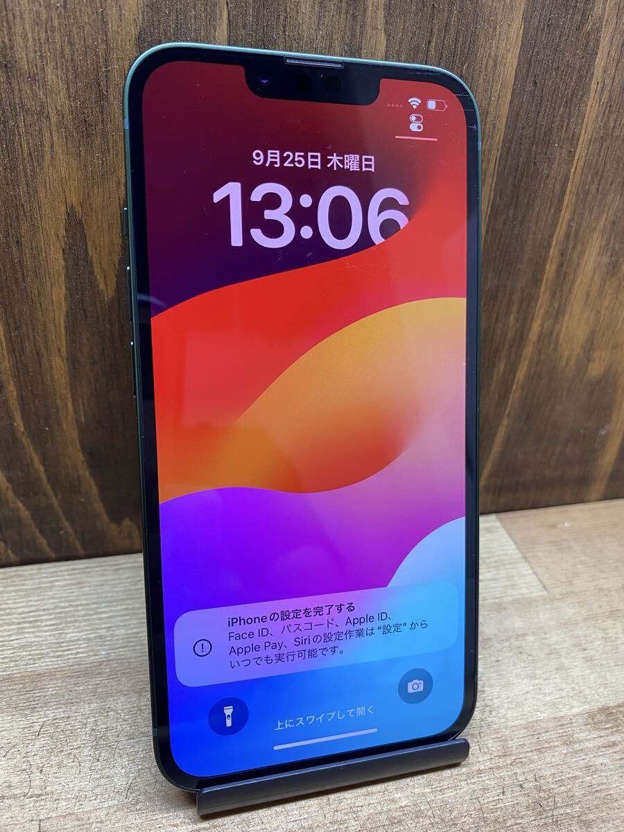 iPhone13 バッテリー100% SIMフリー グリーン 初期化済み デモ機④