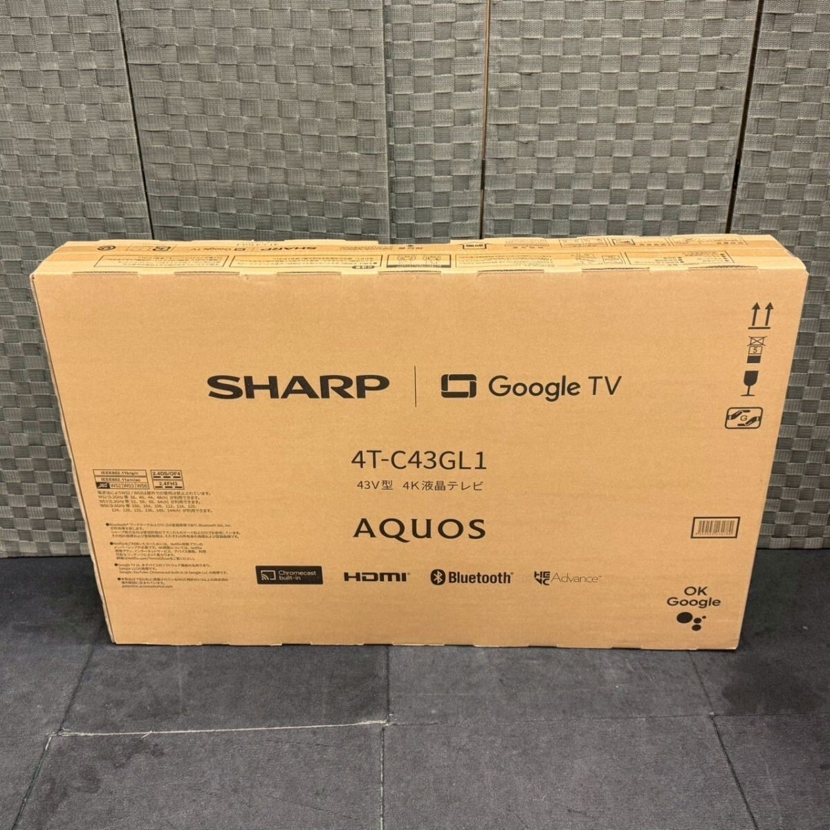 D909-O55-1519◆【未開封】SHARP シャープ AQUOS アクオス 43V型 4K液晶テレビ 4T-C43GL1 Google TV 映像機(jī)器 OA