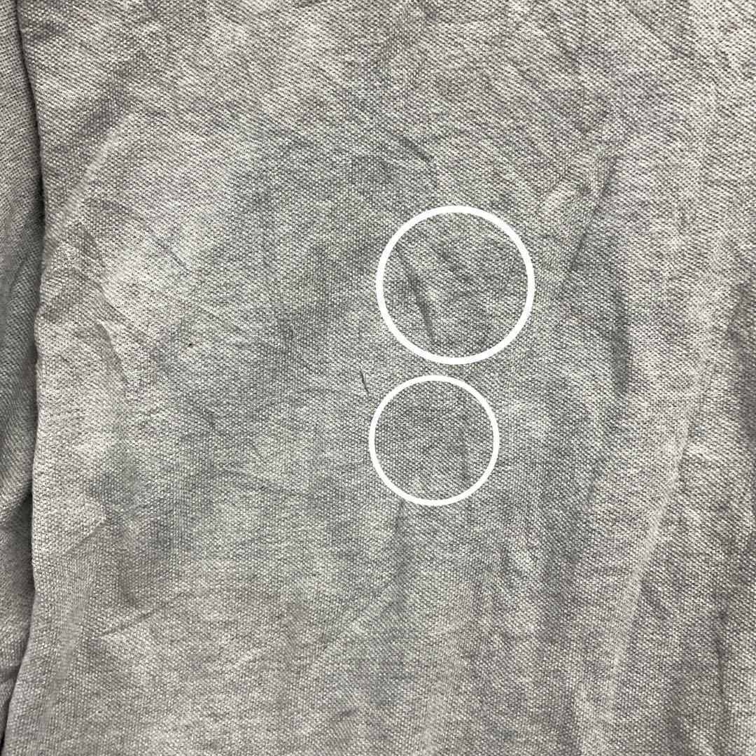 トミーヒルフィガー ゴルフ 長袖ポロシャツ グレー L 刺繍ロゴ【5935】_画像4