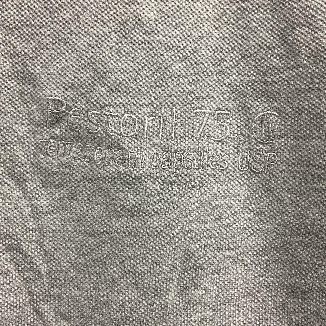 トミーヒルフィガー ゴルフ 長袖ポロシャツ グレー L 刺繍ロゴ【5935】_画像6