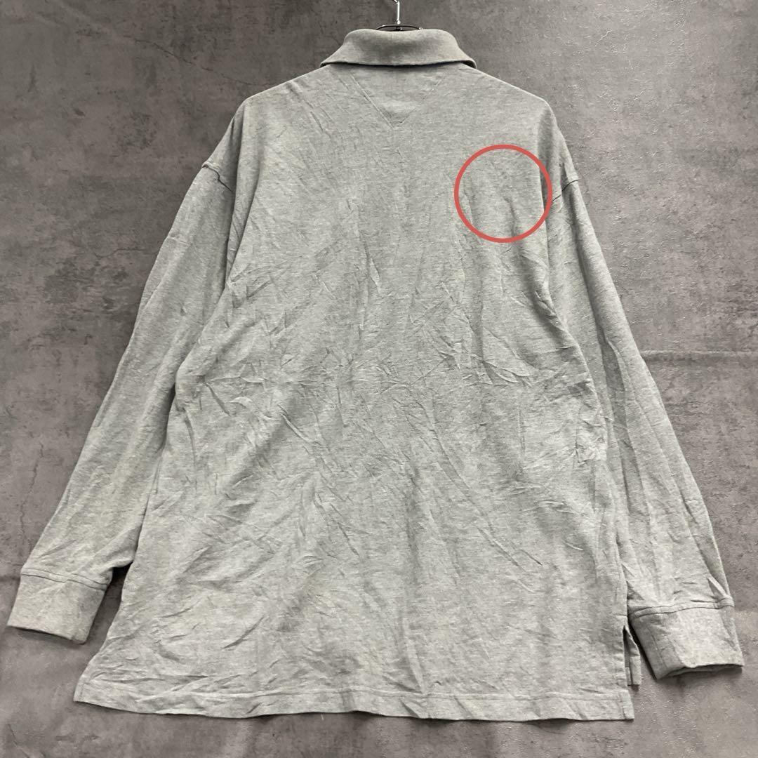 トミーヒルフィガー ゴルフ 長袖ポロシャツ グレー L 刺繍ロゴ【5935】_画像10