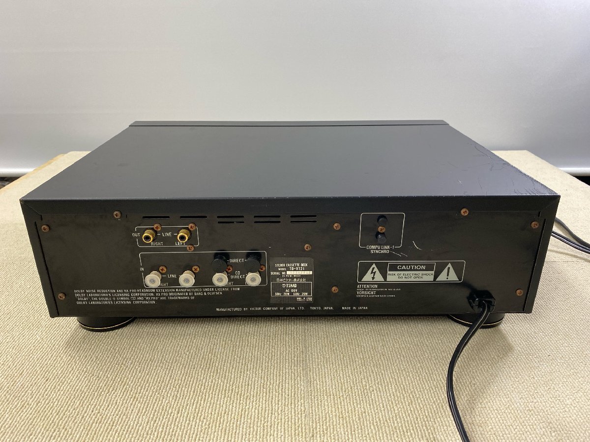 【通電確認済】Victor TD-V721 ステレオカセットデッキ 3ヘッド ビクター 日本ビクター シリアルナンバー 15361469