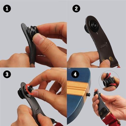 大きいブラック Bestgle 4個ギターストラップロックピン 黒 メタル製 ボタン エレキギター用 滑り止め 楽器用 滑り止め ストラップロックピ_画像7