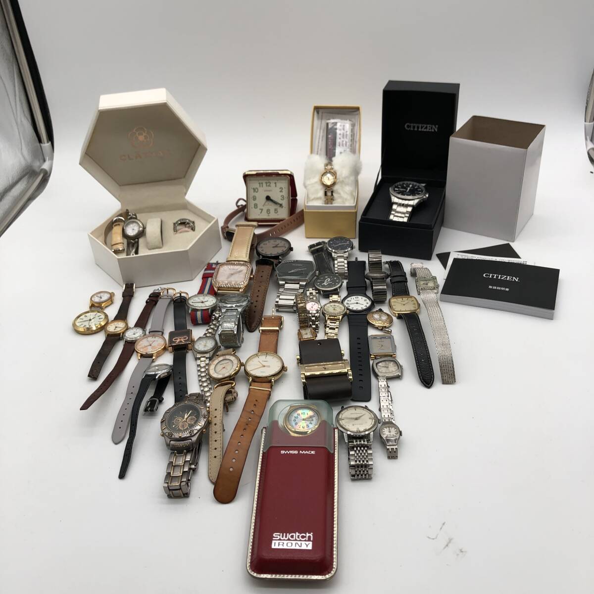 【まとめ売り】CITIZEN シチズン CASIO カシオ 時計 大量まとめ メンズ レディース QZ AT 手巻き ソーラー 腕時計 置時計 セット売り K