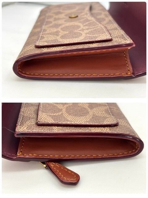 未使用品 COACH/コーチ CAT55 ミラ ロング フラップ ウォレット・シグネチャー キャンバス 保存袋付き_画像6